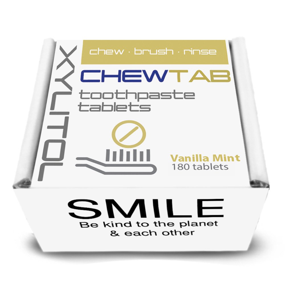 Chewtab Toothpaste Tablets Refill, Vanilla Mint 180 Count