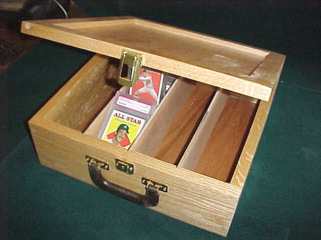 Card Storage case for Baseball Graded and Ungraded Cards Natural Oak