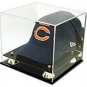 Baseball Cap Display Case Black Acrylic Base Gold Risers