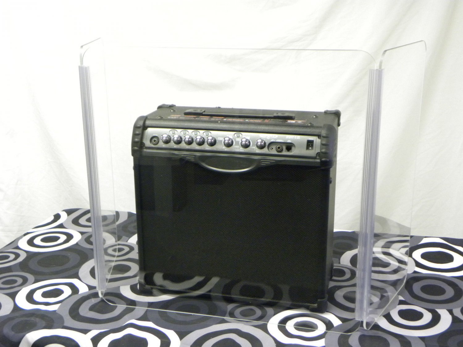 NEW 2-ft tall, 3-ft wide 2-Panel Amp Shield, Plexiglas guitar screen