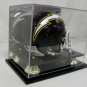Mini Helmet Display Case Acrylic with Black Acrylic Base and Gold Risers &Mirror