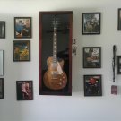 Guitar Display Case Wood Acoustic/Electric Guitar Case Cherry with Felt Backer