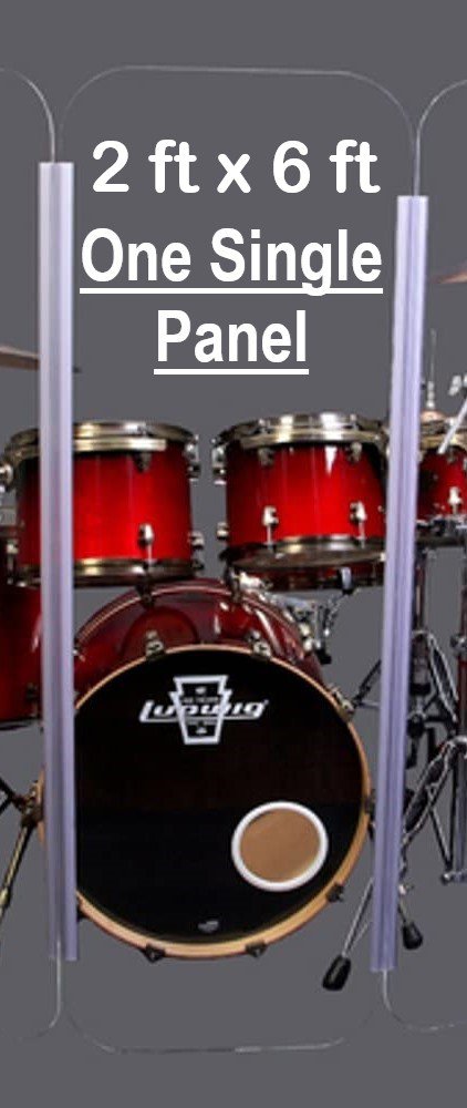 One Single Panel- 2ft. x 6 ft. Panel with Chrome Hinge for Drum Shields