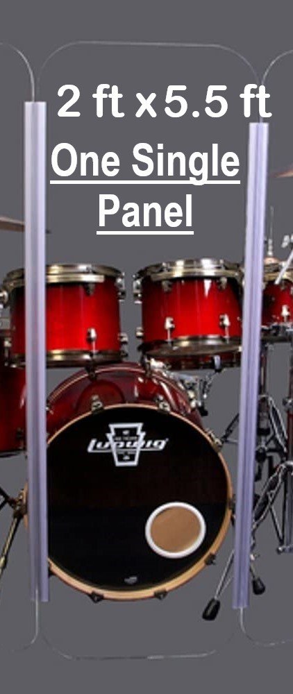 One Single Panel- 2ft. x 5.5 ft. Panel with Chrome Hinge for Drum Shields