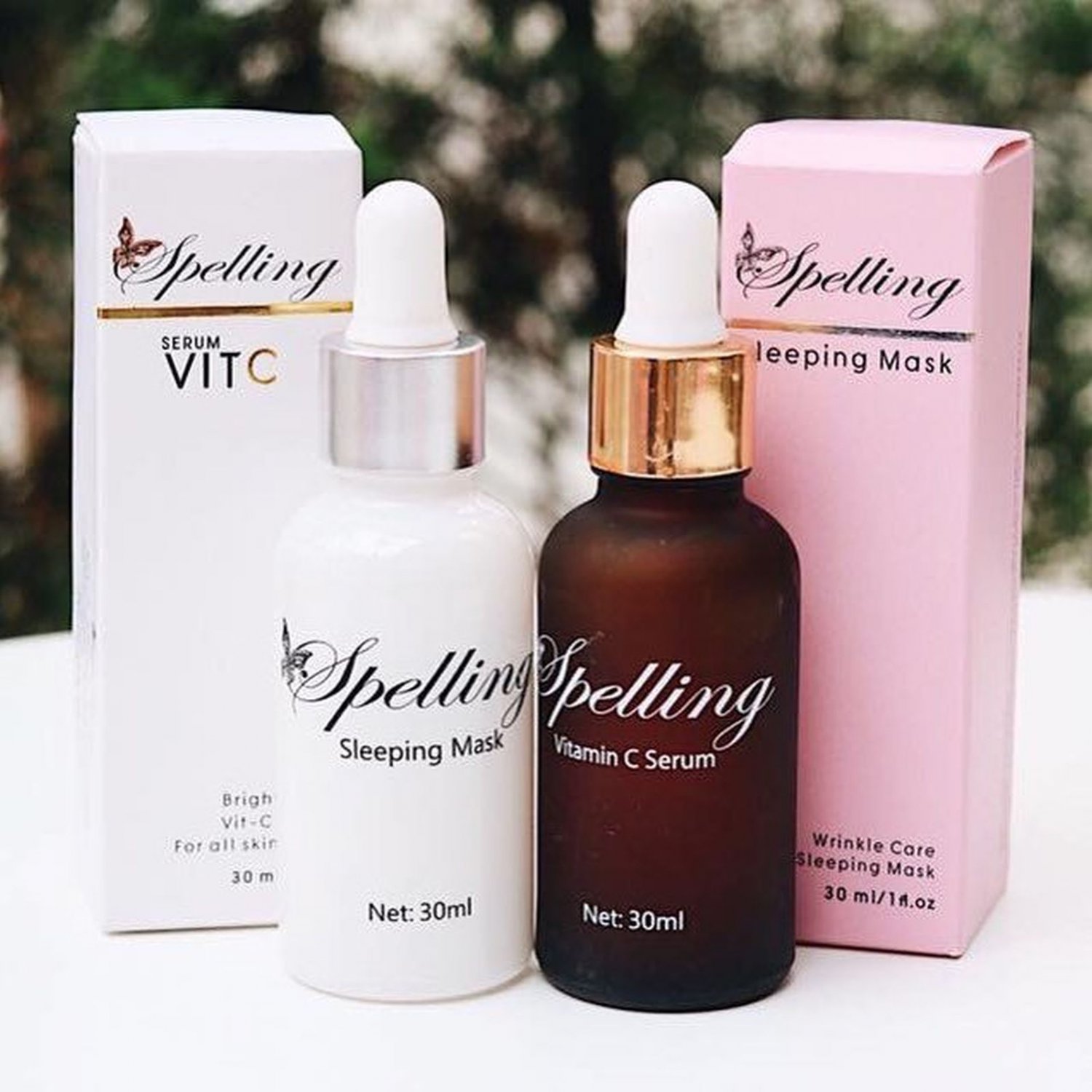Duo Set Best Selli Spelling Serum vit c & Sleeping mask Anti Aging Wrinkle Treatment 2 Pcs.