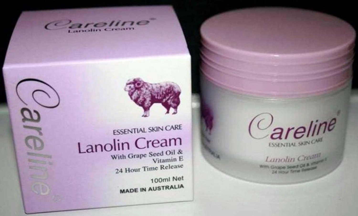 Careline Lanolin Cream with Grape Seed & Vitamin E Placenta 100ml. New