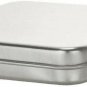 "MagnaKoys® Square Silver Metal Hinged Tins 3.5 x 3.5 x .70 Inches Tin Boxes - 5