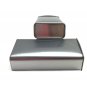 MagnaKoys Rectangular Silver Metal Hinged Lid Tin Containers (3 Pack)