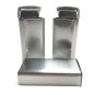 MagnaKoys Rectangular Silver Metal Hinged Lid Tin Containers (5 Pack)