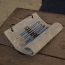 Handcrafted Suede Leather Roll Up Pencil Case