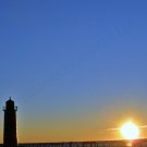 The Lighthouse at the lake. Framed. Mathias Zoneu