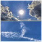The Sun in the sky. Mysterious clouds. 2 images Framed. Mathias Zoneu