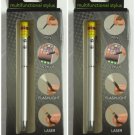 2-Pack 4 Function Screen Stylus, Laser, Pen, LED Flashlight - iPad Phone Tablet