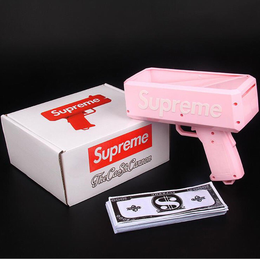 Supreme Cash Gun Pink 100 Paper Cash Make it Rain Party Toy