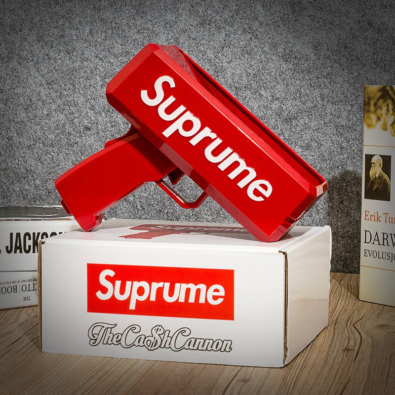 Supreme Cash Gun Red 100 Paper Cash Make it Rain Cool Gift