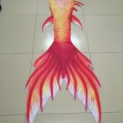 Red Swimmable Mermaid Tail with Monofin for Girls and Woman
