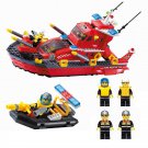 Fire Fighter Boat Ship Fireboat Fireman Station City Rescue set