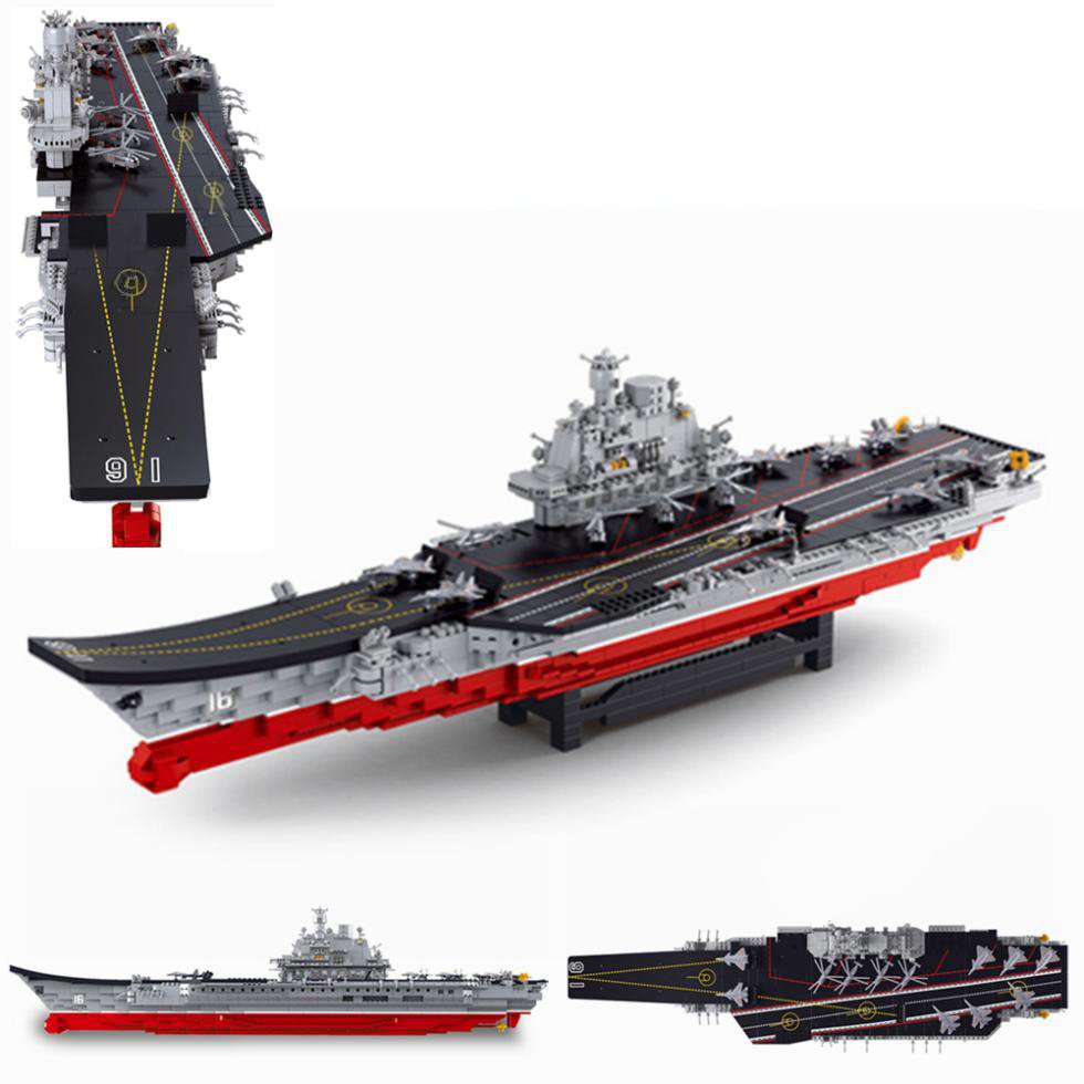 Aircraft Carrier Battle War Helicopter Lego Compatible WW2 Navy set