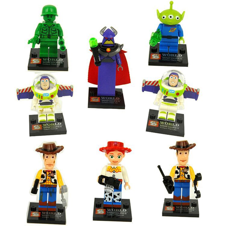 Buzz Lightyear Alien Jessie Woody Minifigures Lego Compatible Toy Story 3 set