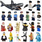 Santa Claus Police Shark Guards banana Minifigures Lego Compatible City series
