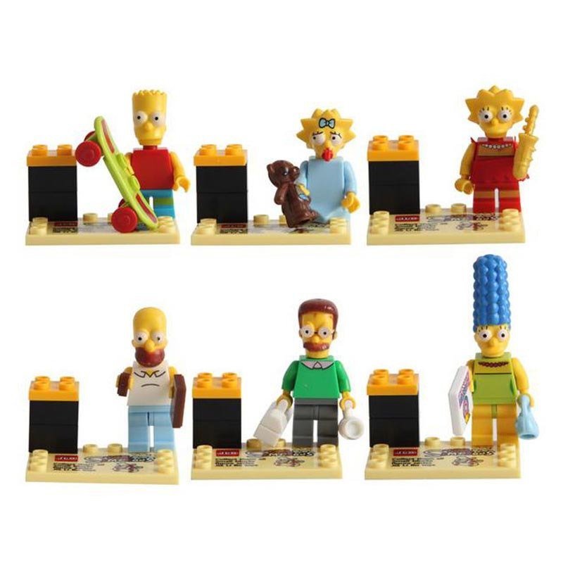 Marge Simpson Lisa Simpson Bart Simpson Minifigures Lego Compatible The Simpsons set