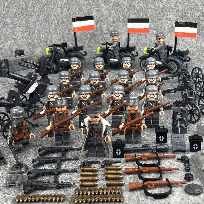 WW2 Germany motorcycle army Minifigures Lego Compatible Germany military set