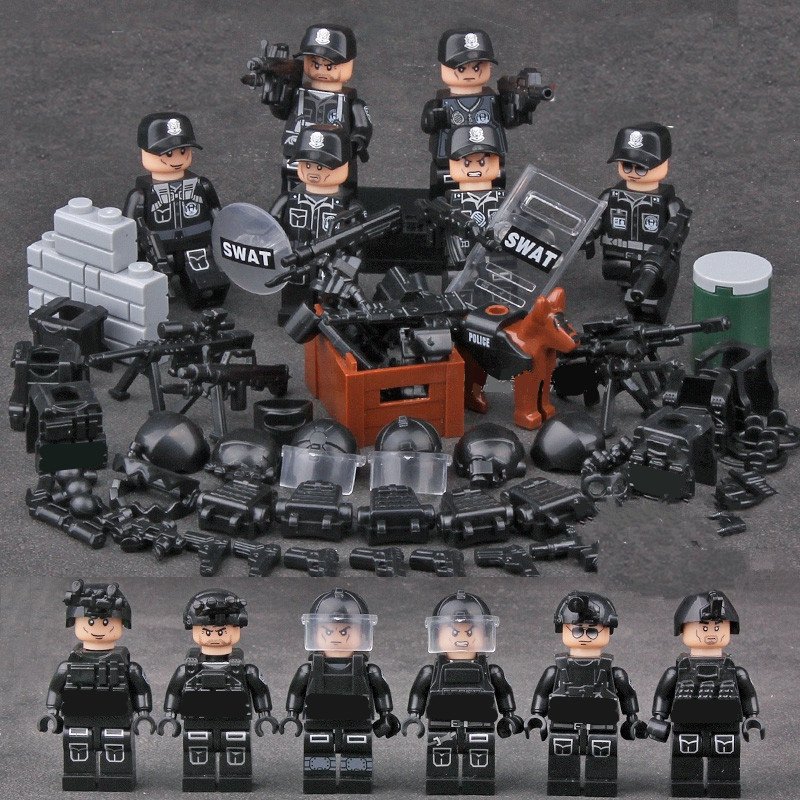 police-s-w-a-t-minifigures-lego-compatible-america-swat-police