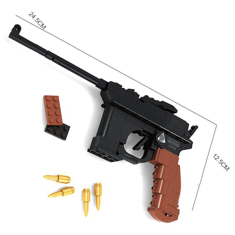 German Mauser Pistol Handgun Lego Compatible WW2 Military Handgun