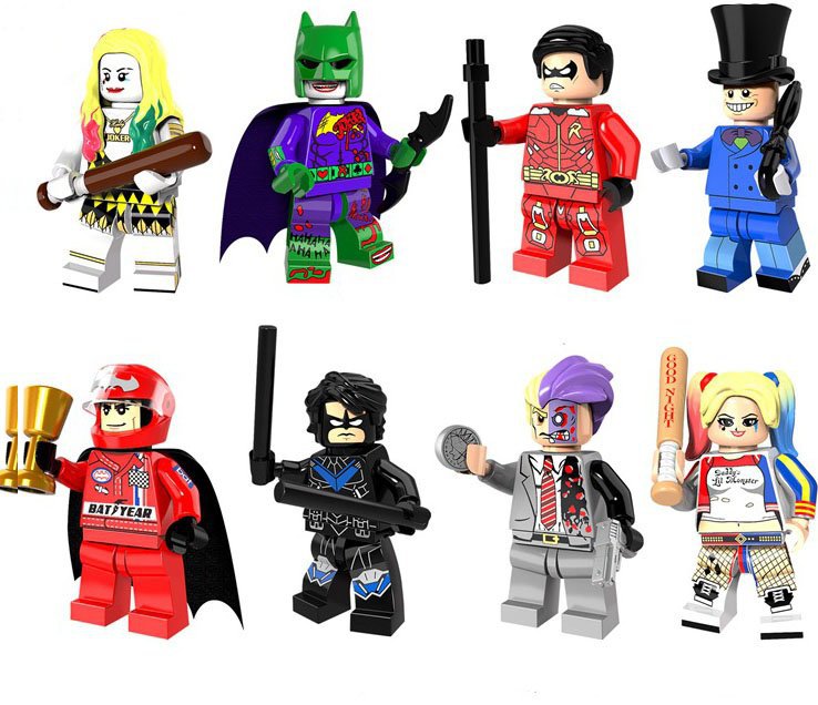 Two-Face Harley Quinn Penguin Robin Minifigures Lego Compatible Batman movie 2020
