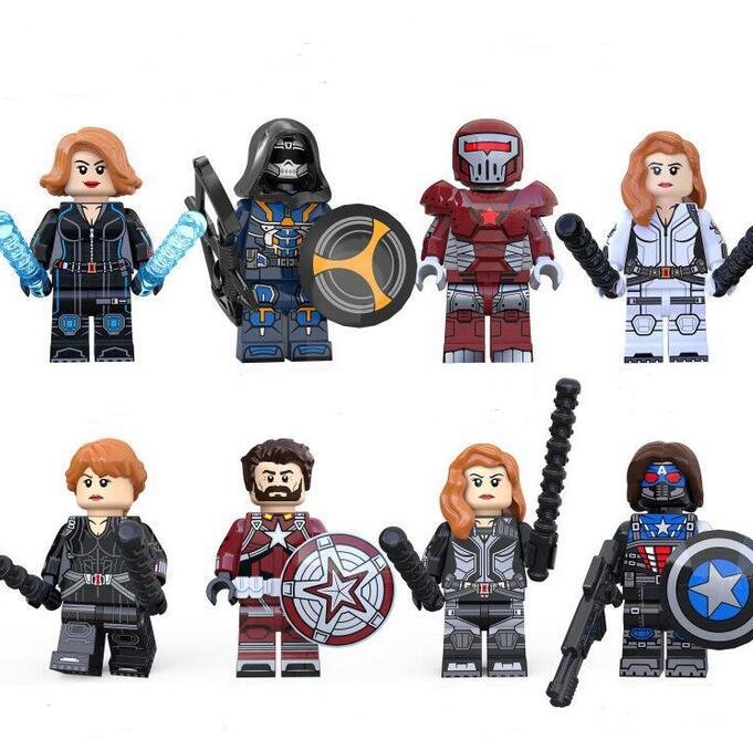 Black Widow Taskmaster Crimson Dynamo Red Guardian Minifigures Lego ...