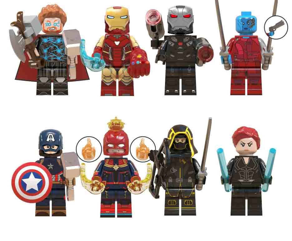 Iron Man Captain Marvel Thor Hawkeye Minifigures Lego Compatible 