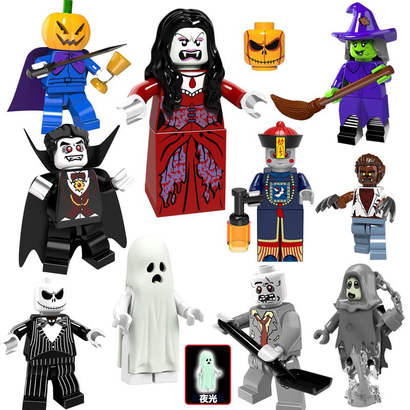 Halloween Zombies Jack o'lantern Pumpkin Minifigures Lego Compatible Halloween Set