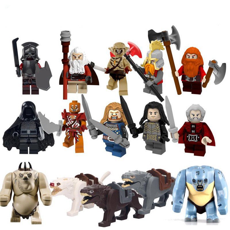 The Hobbit Dwarf Vs Orc Minifigures Lego Compatible Hobbit Minifigure
