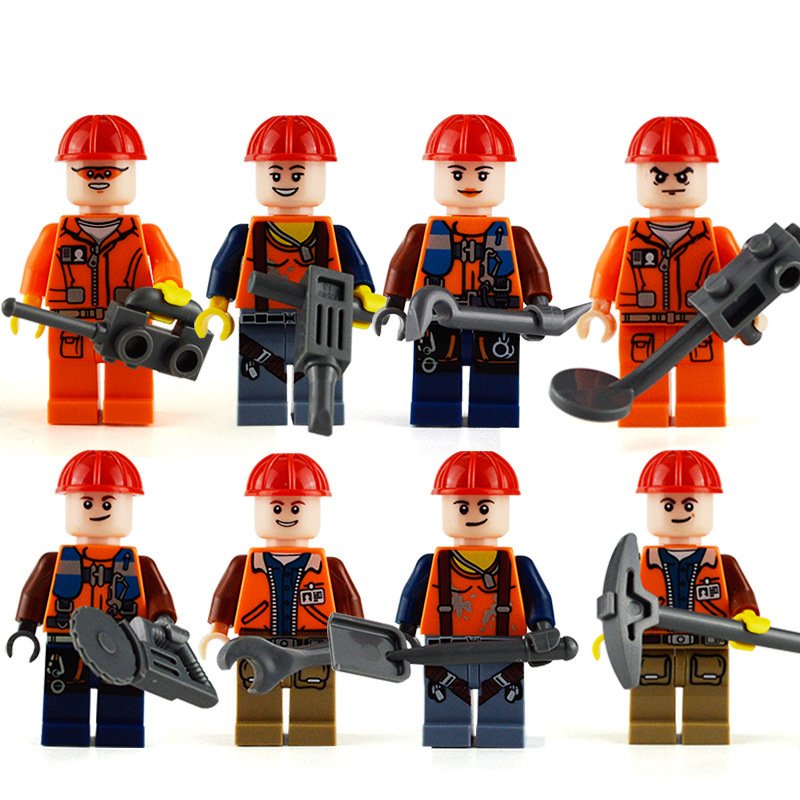 City building workers Minifigures Lego Compatible City Set