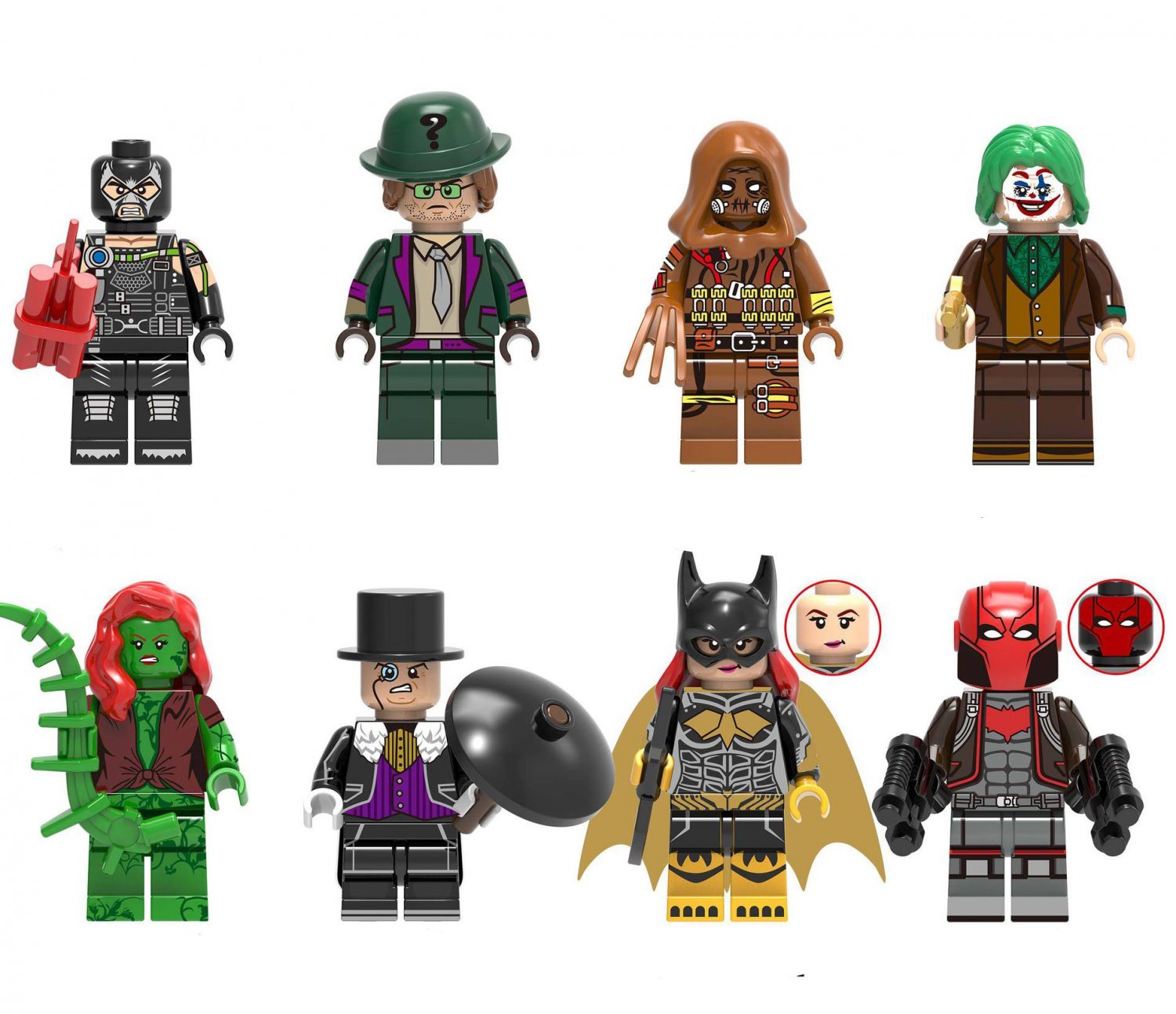 Joker Riddler Batgirl Red Hood Minifigures Lego Compatible DC Super ...