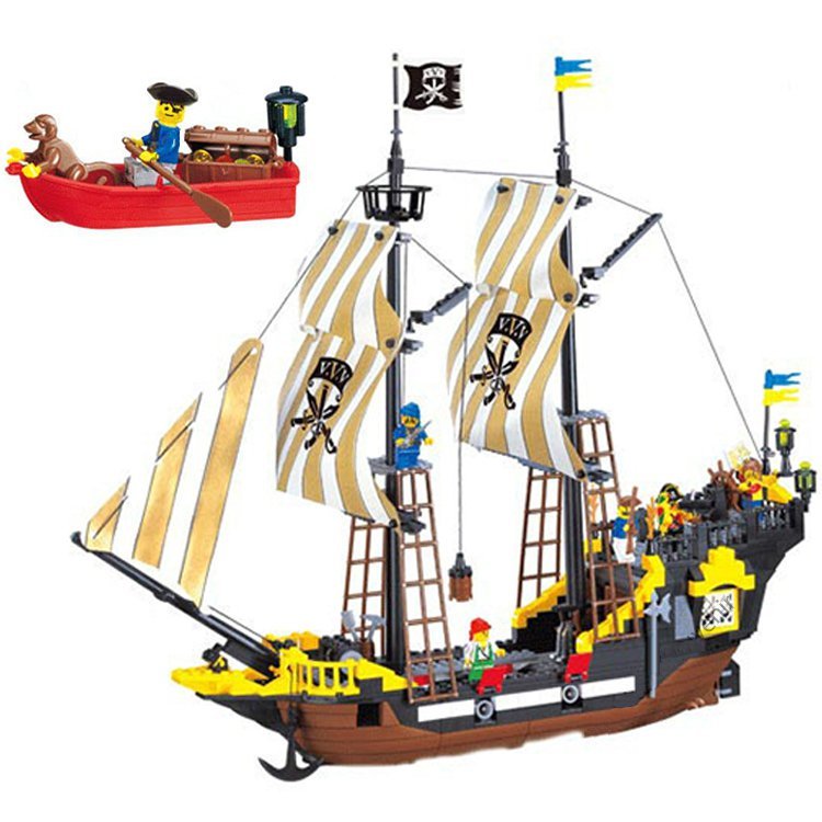 Pirate Caribbean Ship Boat Treasure Captain Minifigures Lego Compatible ...