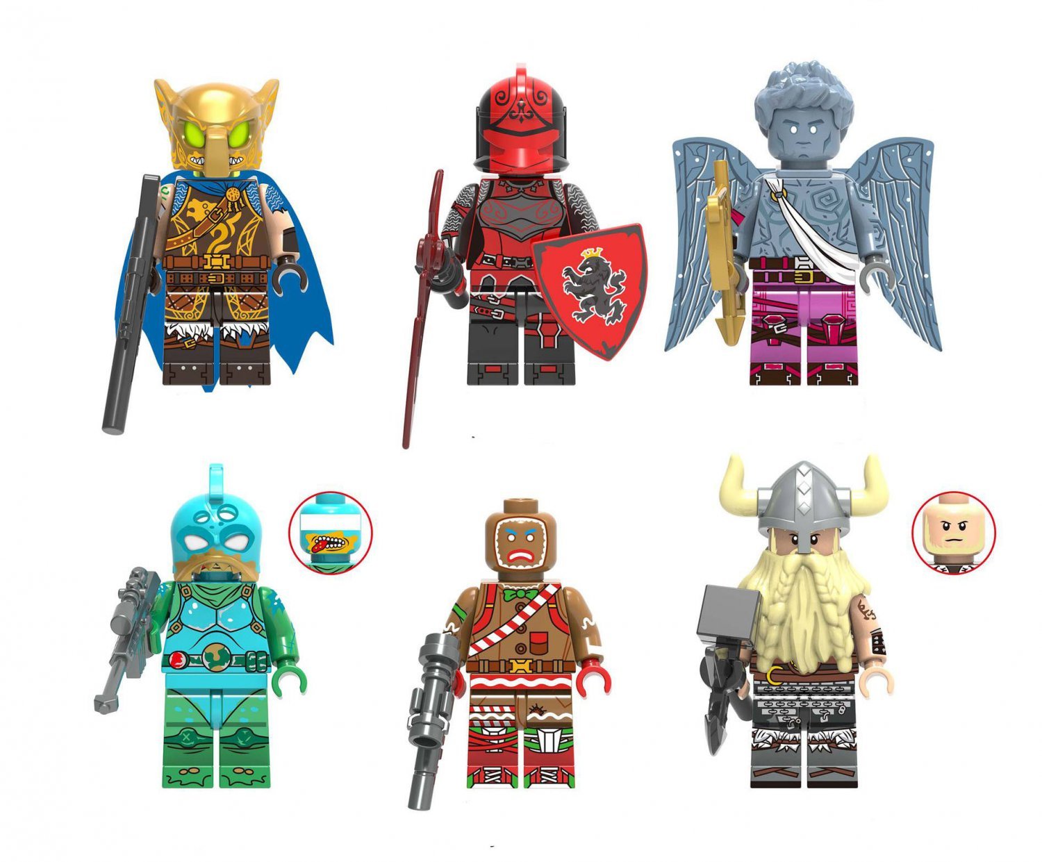 Red Knight Battle Hound Magnus Minifigures Lego Compatible Fortnite 2020