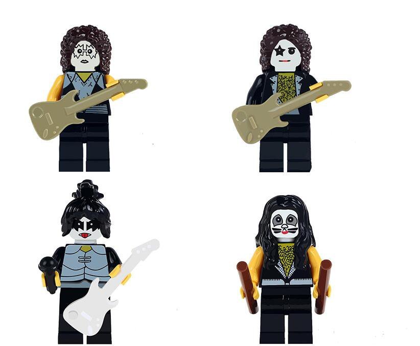 Kiss Rock Band Character Minifigures Lego Compatible Star Set