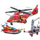 City Rescue Fire Fighter Helicopter Ship Oil Rig Station Lego Compatible City Rescue