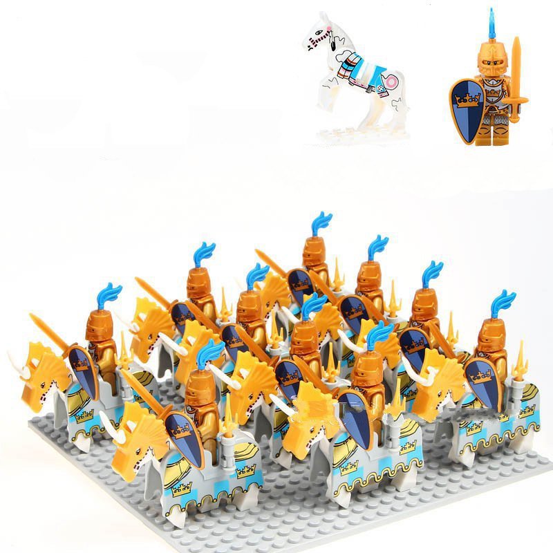 Golden Rome army war Minifigures Lego Compatible Medieval Knights Set