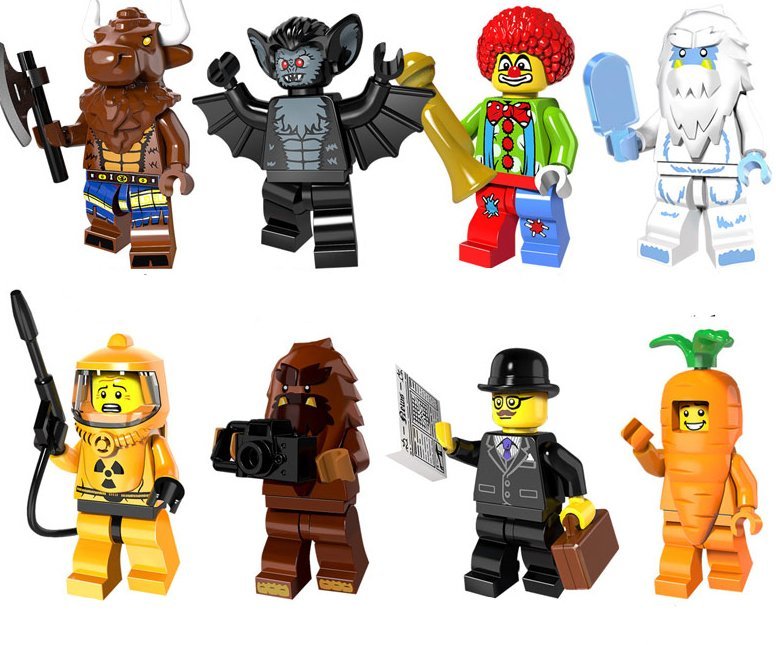 Vampire bats Minotaur snowman Carrot man Minifigures Lego Compatible Toy