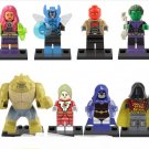 Raven Robin Saturn Girl Starfire Blue Beetle Minifigures Lego Compatible DC Super Heroes Set