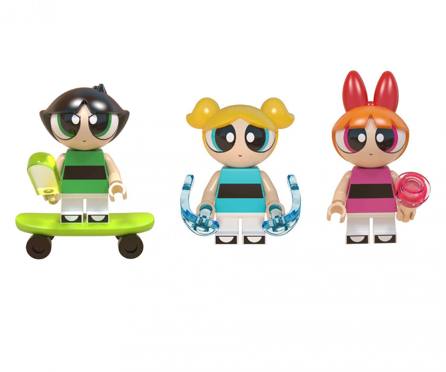 The Powerpuff Girls Buttercup Bubbles Blossom Minifigures Lego