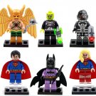 Superman Cyborg Supergirl Hawkman Minifigures Lego Compatible DC Superhero Set