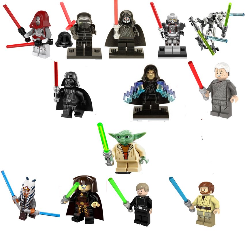 Jedi Knight Vs Dark Jedi The Force Minifigures Lego Compatible Star Wars Set