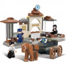 US Train Station Western Railroad Railway Horse Chariot Minifigures Lego Compatible City Train