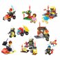 City Fire Brigade Firemen Minifigures Lego Compatible Fire Brigade Set