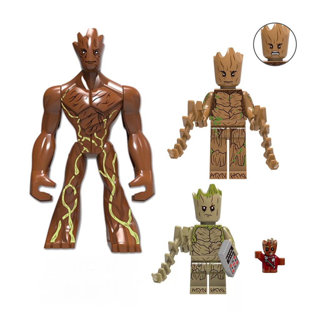 4pcs Groot Minifigures Lego Compatible Guardians of the Galaxy Groot Set