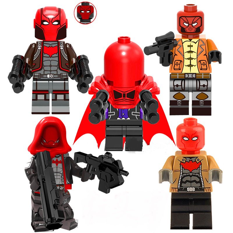 5pcs Red Hood Jason Todd Minifigures Lego Compatible DC Justice League Set