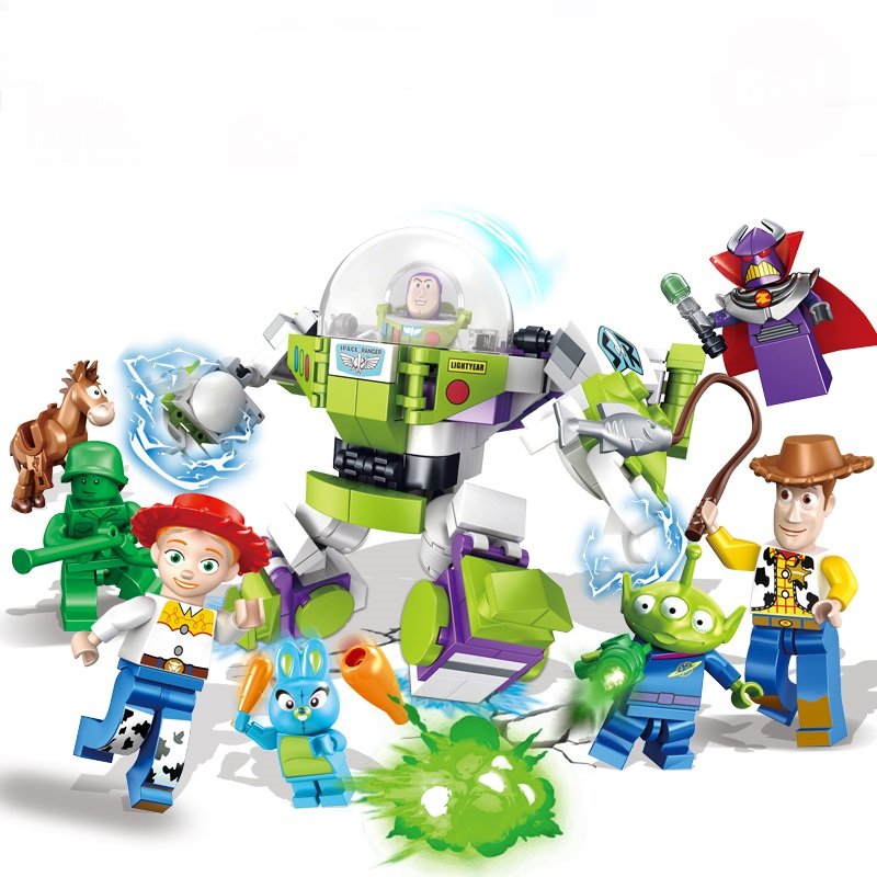 8in1 Buzz Lightyear mech Woody Jessie Alien Minifigures Lego Compatible Toy Story 2 Set
